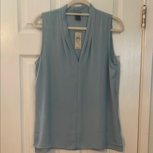 Ann Taylor Aqua V neck Collar Flowy Blouse